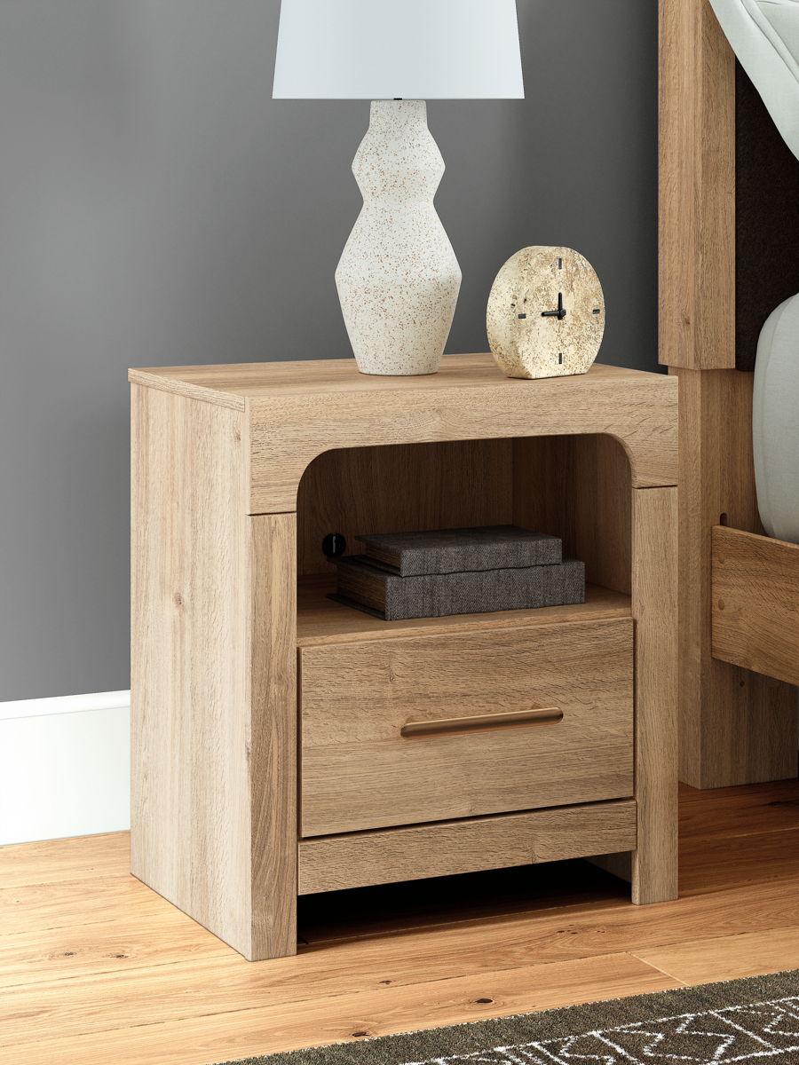 Kinlanni - One Drawer Night Stand - Tan - Image 3