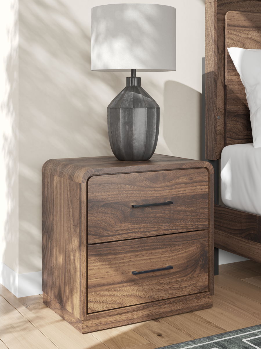 Fortlorn - Two Drawer Night Stand - Walnut Brown - Image 3
