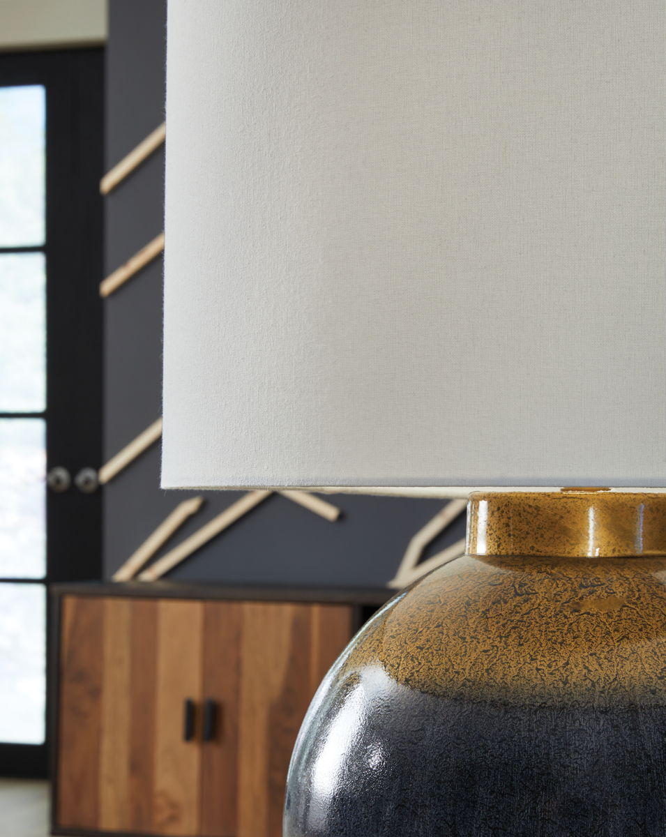 Adara - Metal Table Lamp - Blue / Gold Finish - Image 2