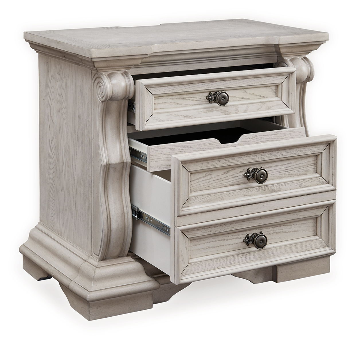 Bruchandi - Three Drawer Night Stand - Antique White - Image 3