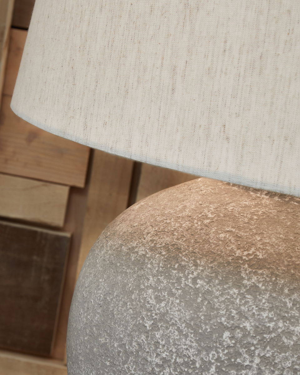 Dreward - Paper Table Lamp - Distressed Gray - Image 4