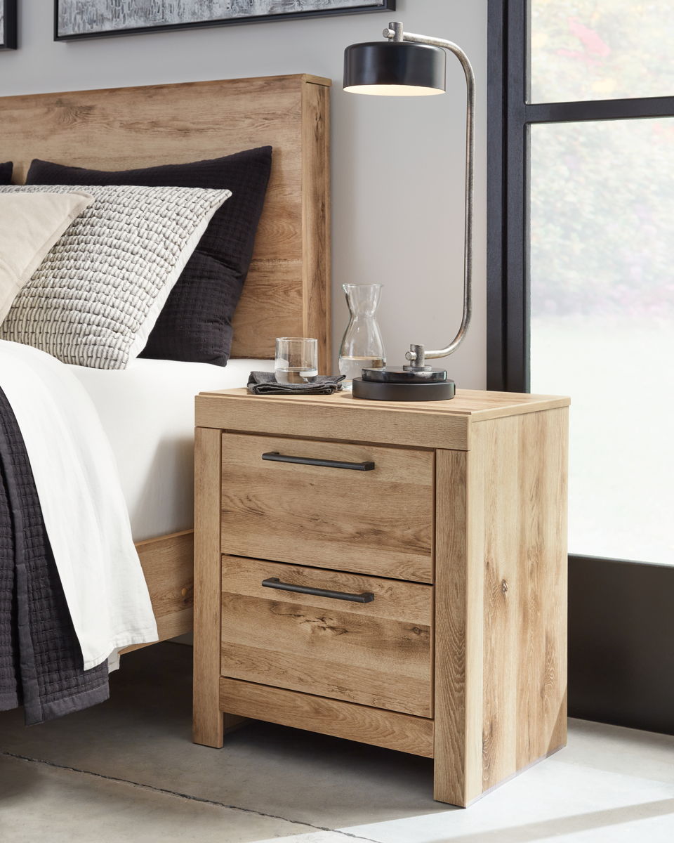 Hyanna - Two Drawer Night Stand - Tan Brown - Image 4