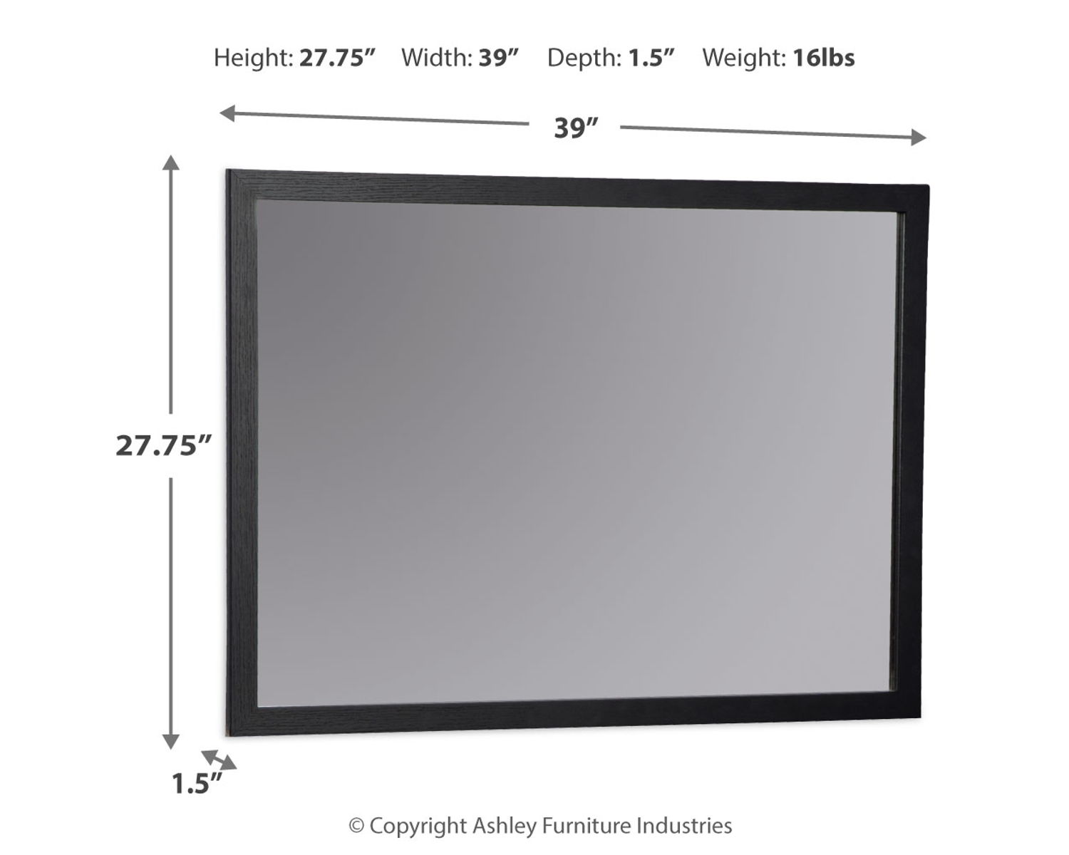 Danziar - Bedroom Mirror - Black - Image 2