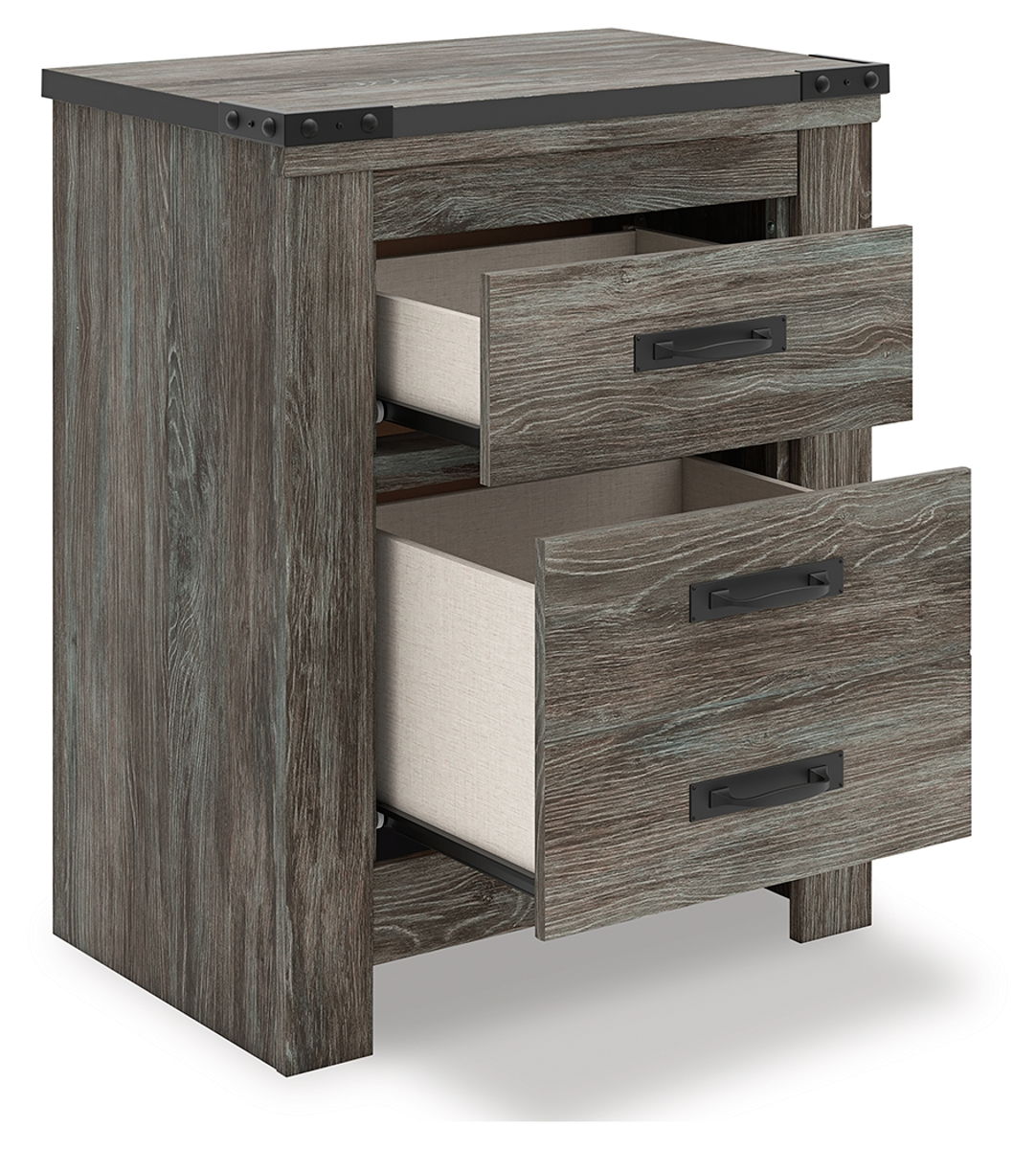 Frandern - Two Drawer Night Stand - Gray - Image 2