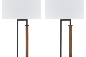 Voslen - Metal Table Lamp (Set of 2) - Black / Brown
