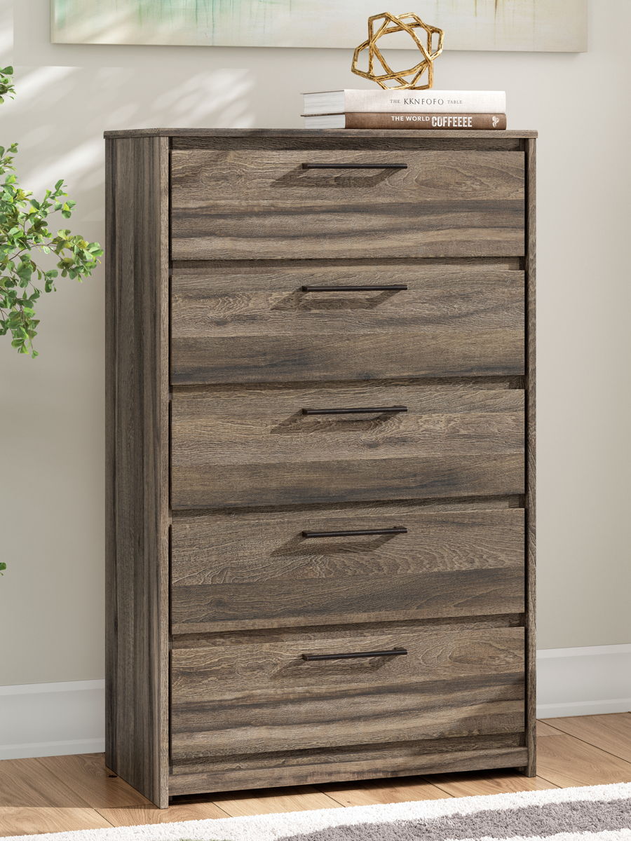 Elbrim - Five Drawer Chest - Brown - Image 4