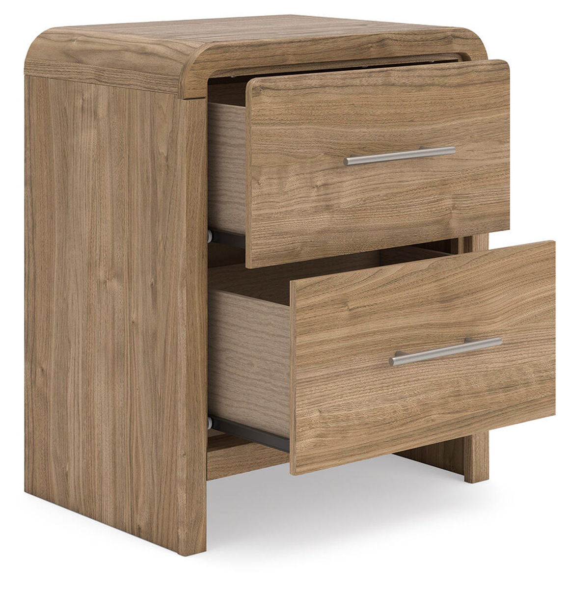 Gramburg - Two Drawer Night Stand - Warm Natural Brown - Image 3