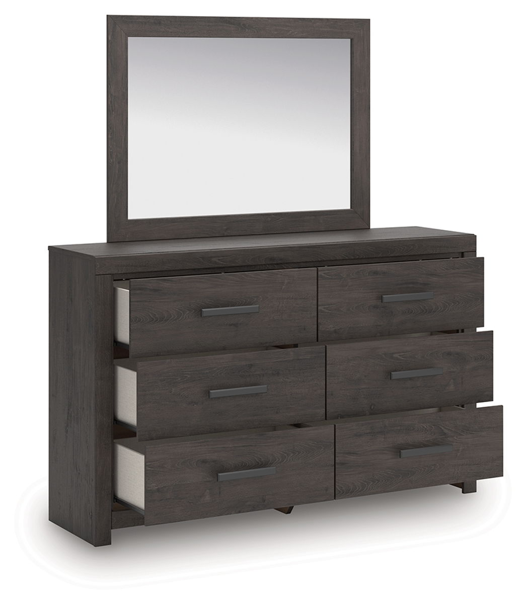 Prendonea - Dresser and Mirror - Charcoal - Image 4
