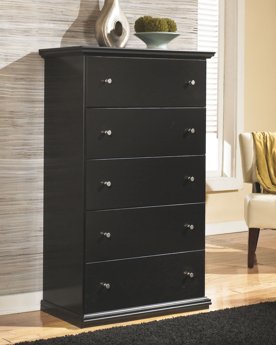 Maribel - Five Drawer Chest - Black - Image 4