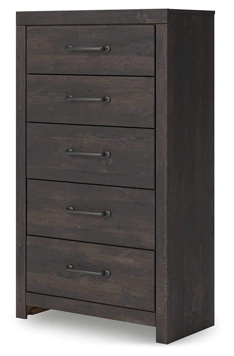 Hollivern - Five Drawer Chest - Dark Gray - Image 2