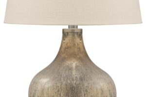 Mari - Glass Table Lamp - Gray / Gold Finish