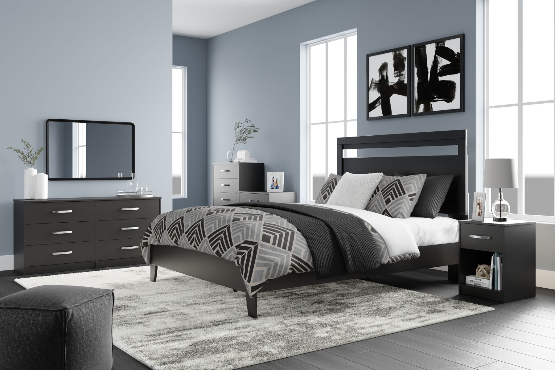 Finch - Six Drawer Dresser - Black - Image 4