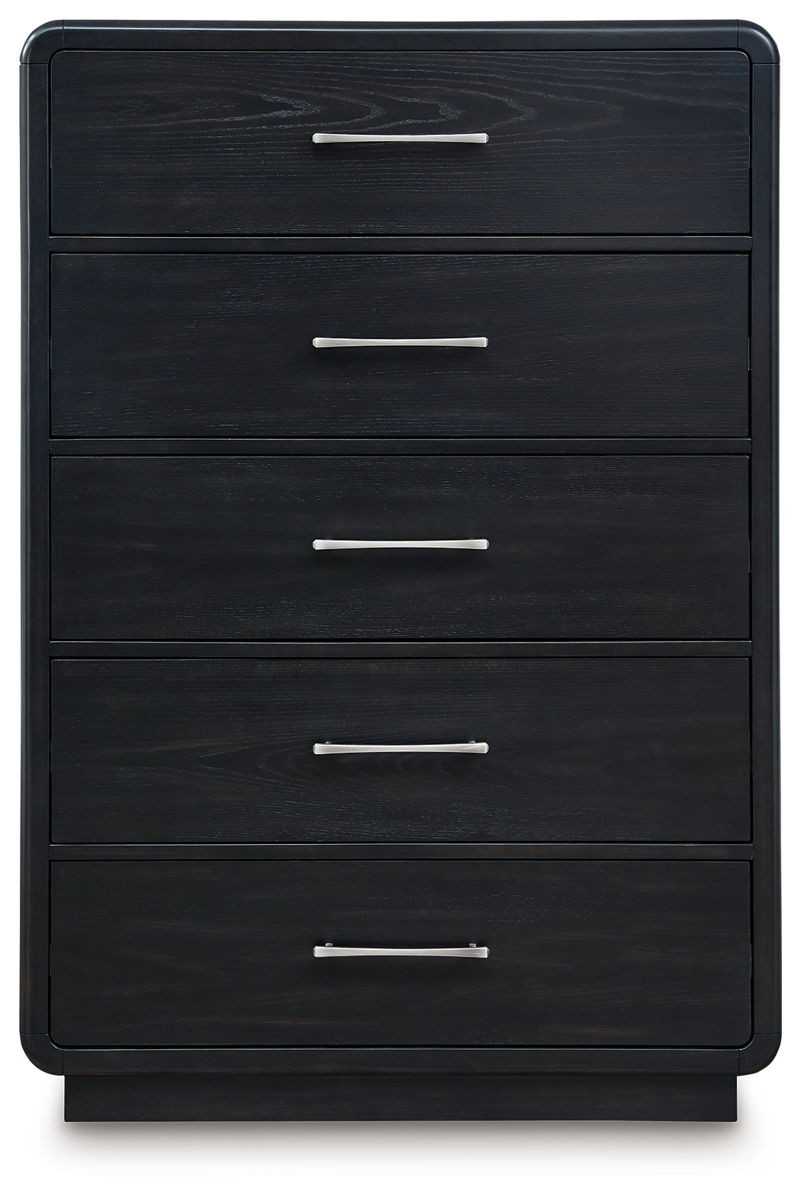 Rowanbeck - Five Drawer Chest - Black - Image 2