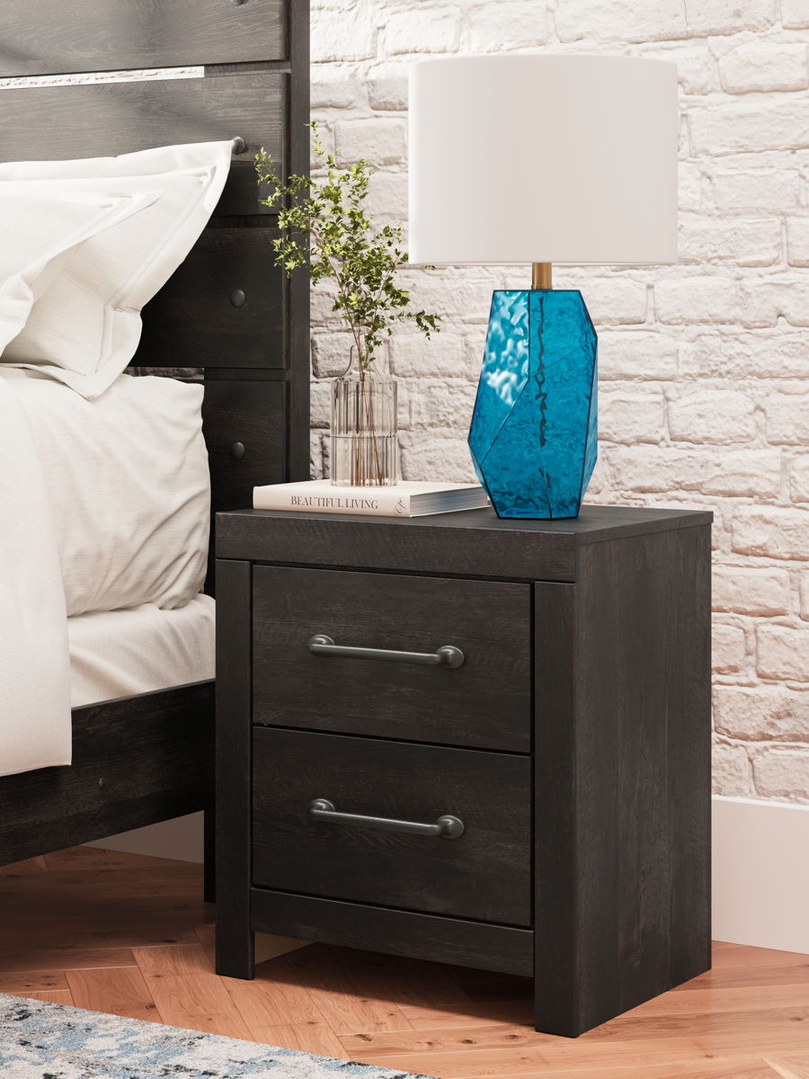 Hollivern - Two Drawer Night Stand - Dark Gray - Image 2