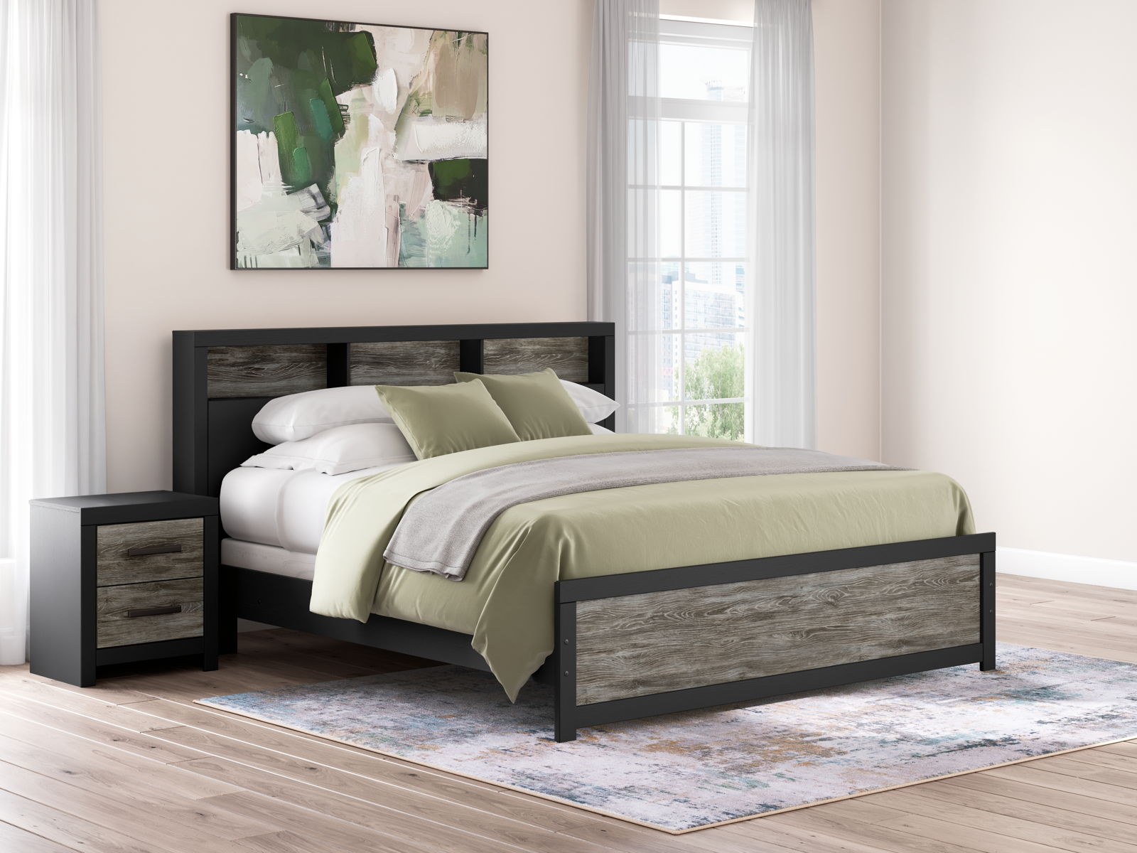 Broachmyn - Lighted Bookcase Panel Bed - Image 3