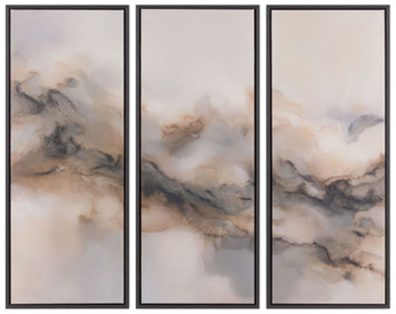 Larrondale - Wall Art Set (Set of 3) - Black / Gray / Brown