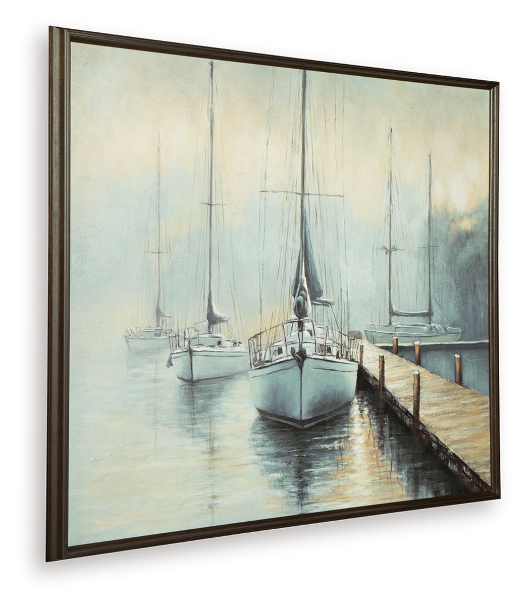 Worthney - Wall Art - Blue / White / Brown - Image 4