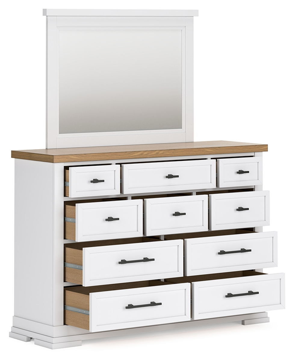 Ashbryn - Dresser And Mirror - White / Natural - Image 3