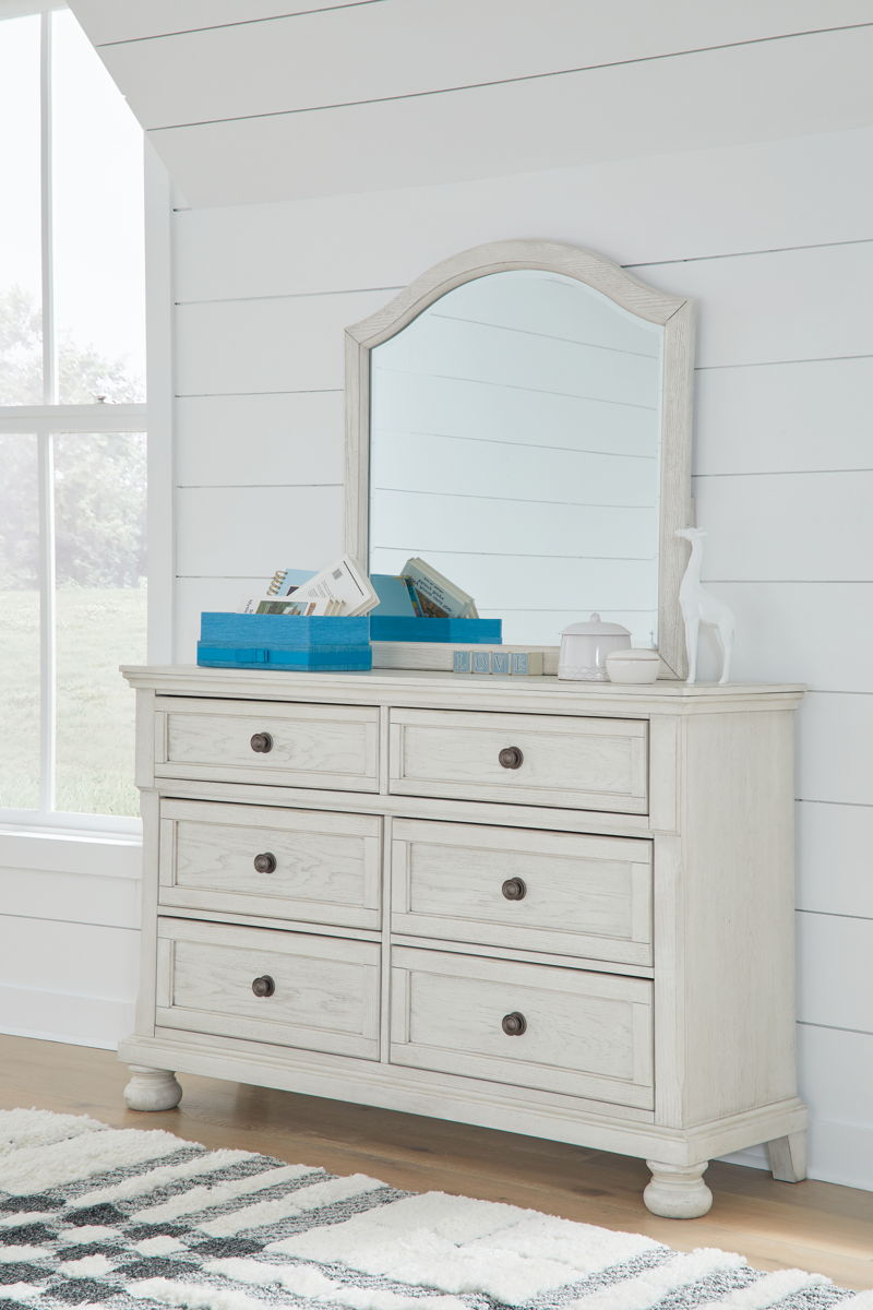 Robbinsdale - Dresser, Mirror - Youth - Antique White - Image 4