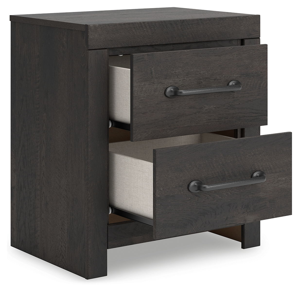 Hollivern - Two Drawer Night Stand - Dark Gray - Image 4