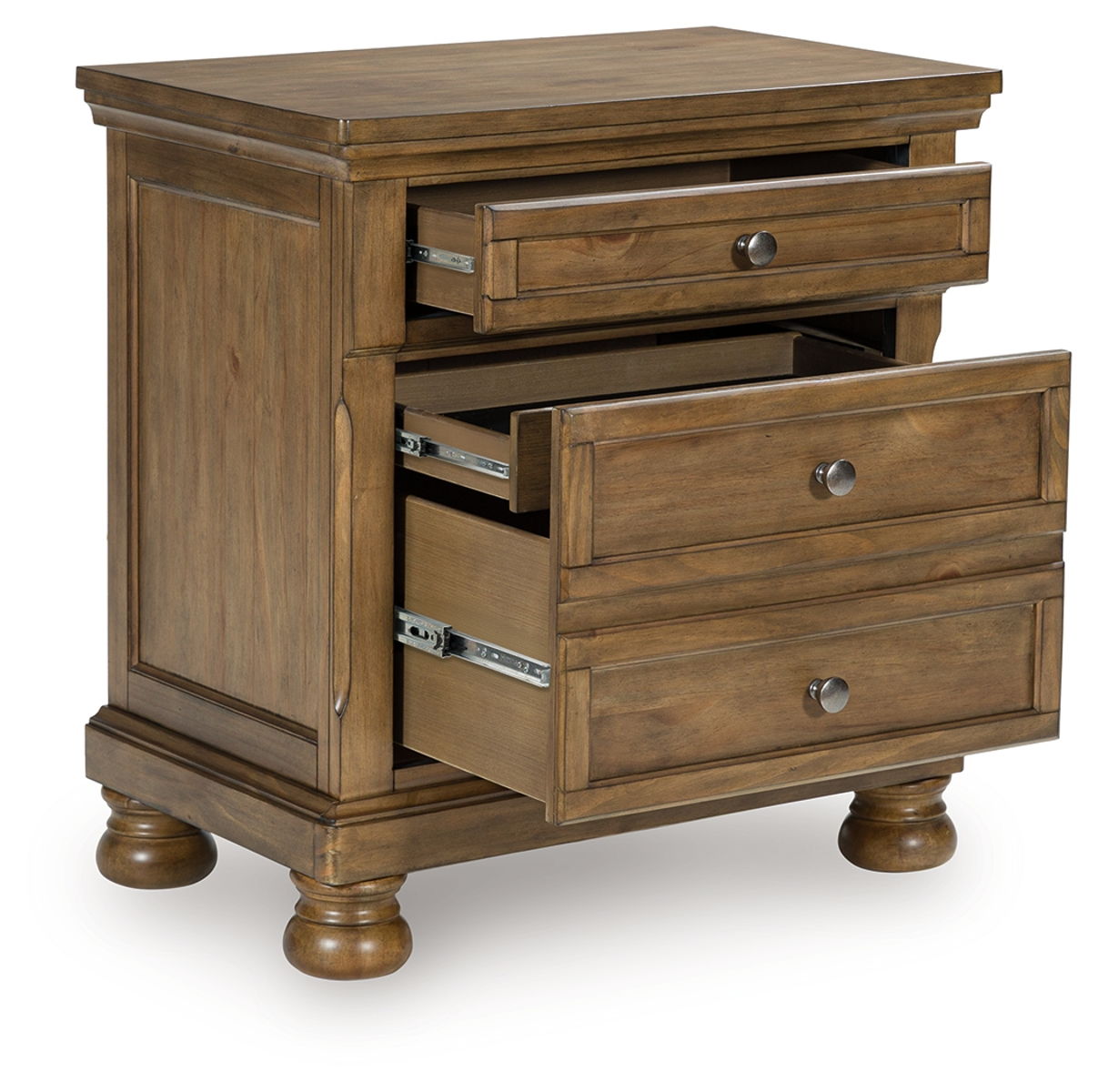 Feddinger - Two Drawer Night Stand - Medium Brown - Image 4