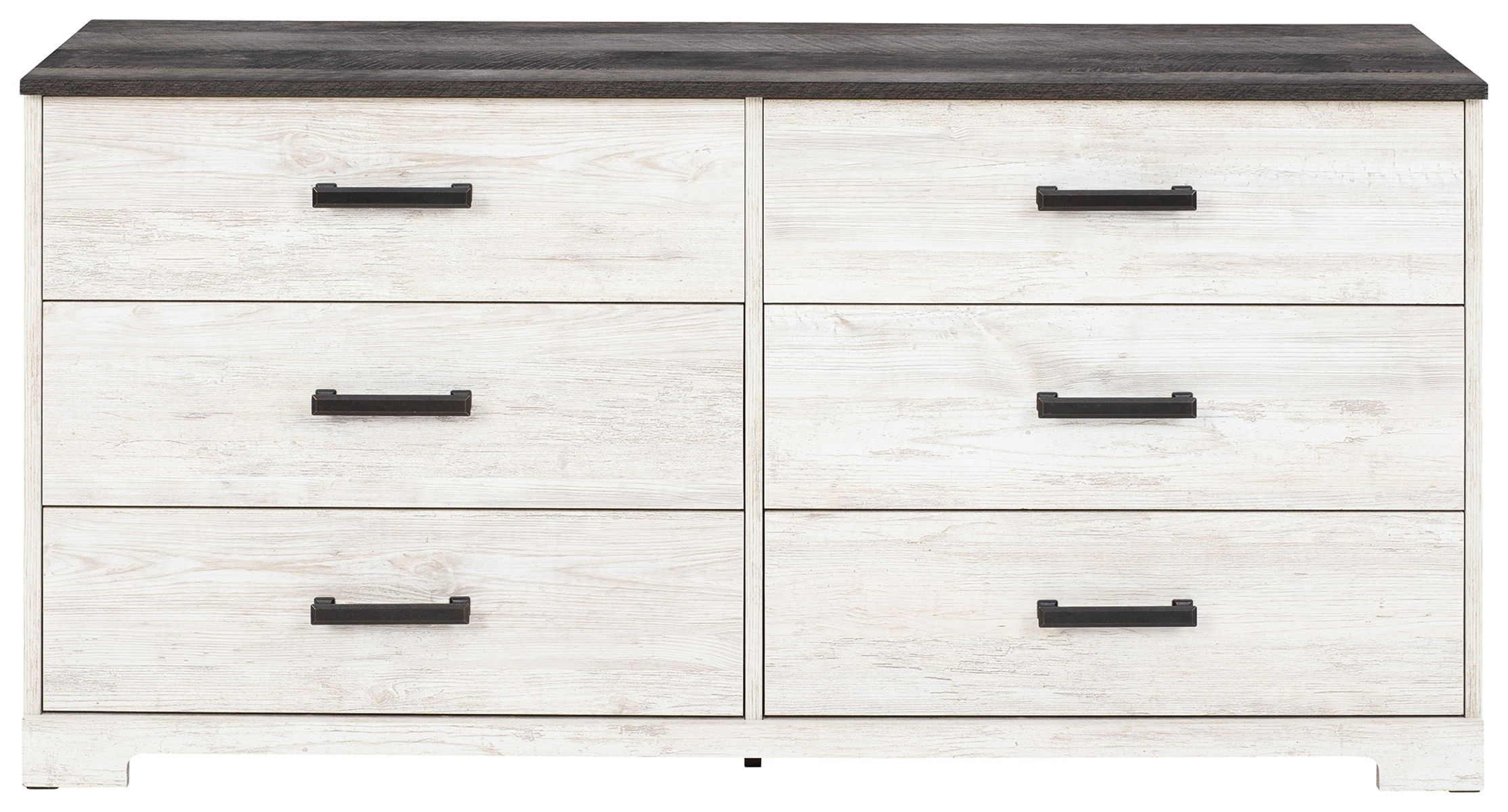 Shawburn - Six Drawer Dresser - Pewter-tone pulls - White / Black / Gray - Image 2