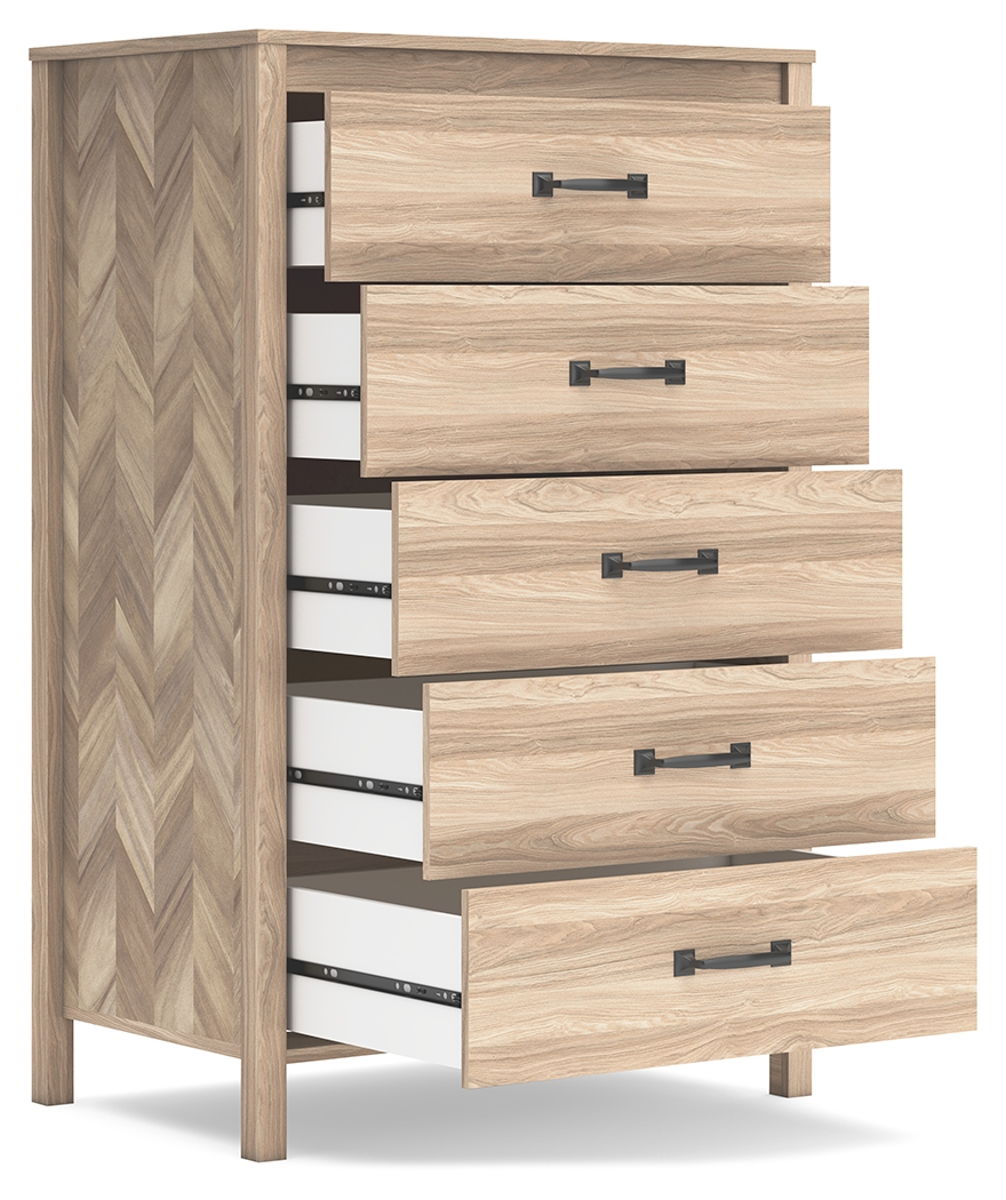 Battelle - Five Drawer Chest - Tan - Image 2