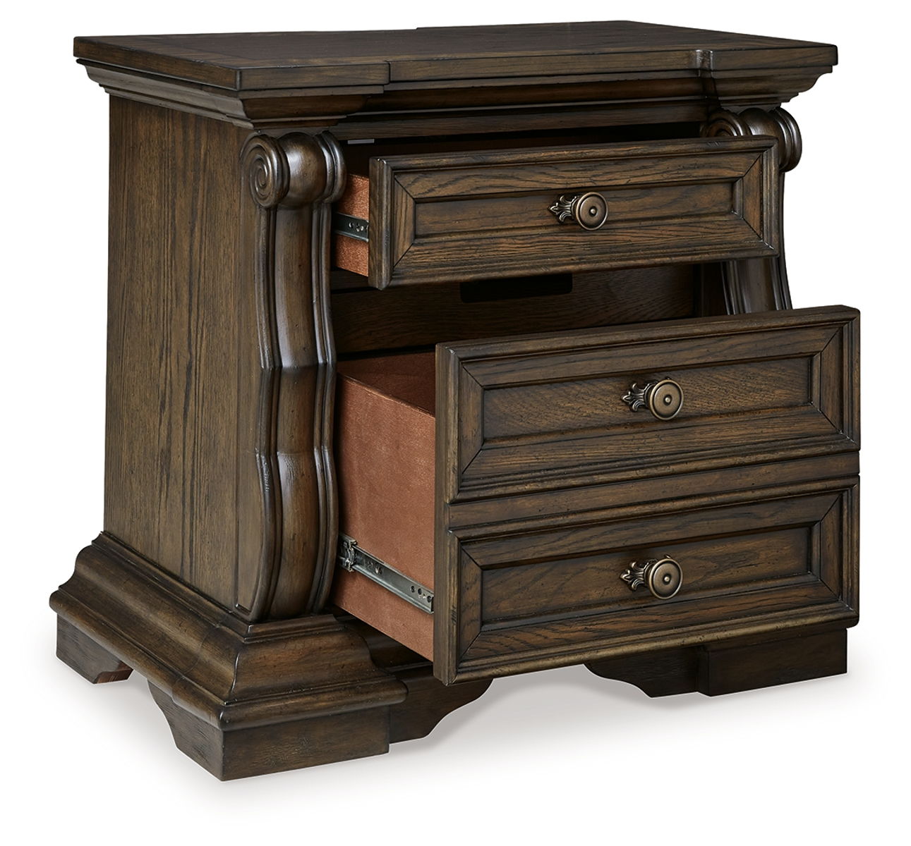 Maylee - Three Drawer Night Stand - Dark Brown - Image 3