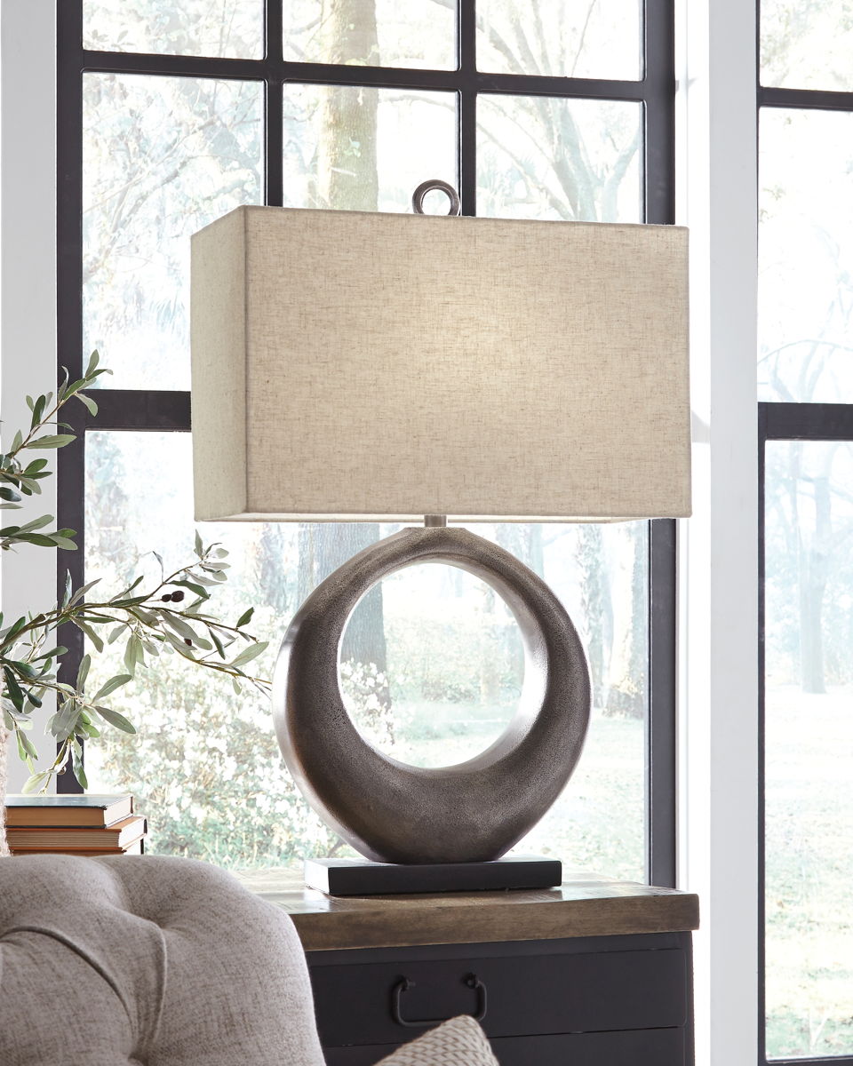 Saria - Metal Table Lamp - Antique Silver Finish - Image 3