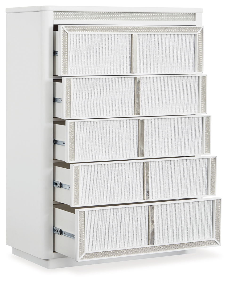 Chalanna - Five Drawer Chest - White - Image 3