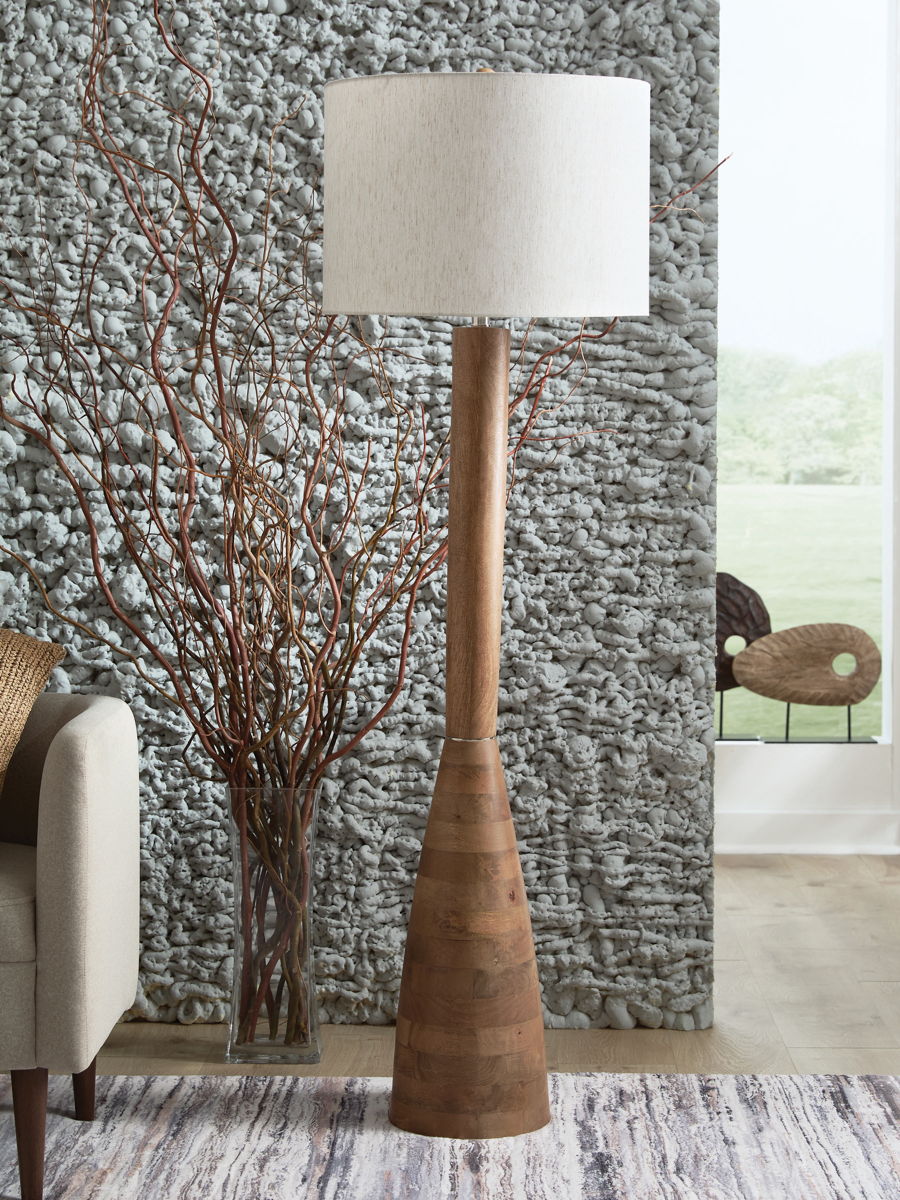 Ailsa - Wood Floor Lamp - Natural Brown - Image 2