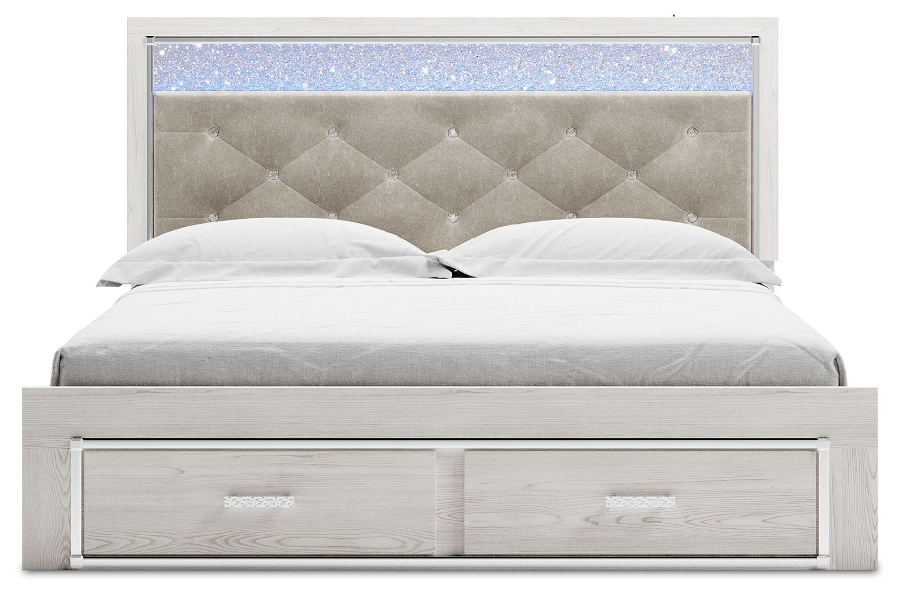 Altyra - King Upholstered Storage Bed - White - Image 4