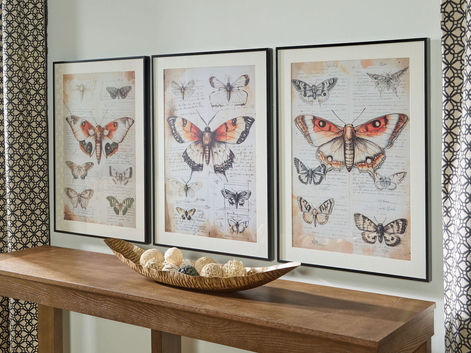 Jossletts - Wall Art Set (Set of 3) - Orange / Black / Ivory - Image 4