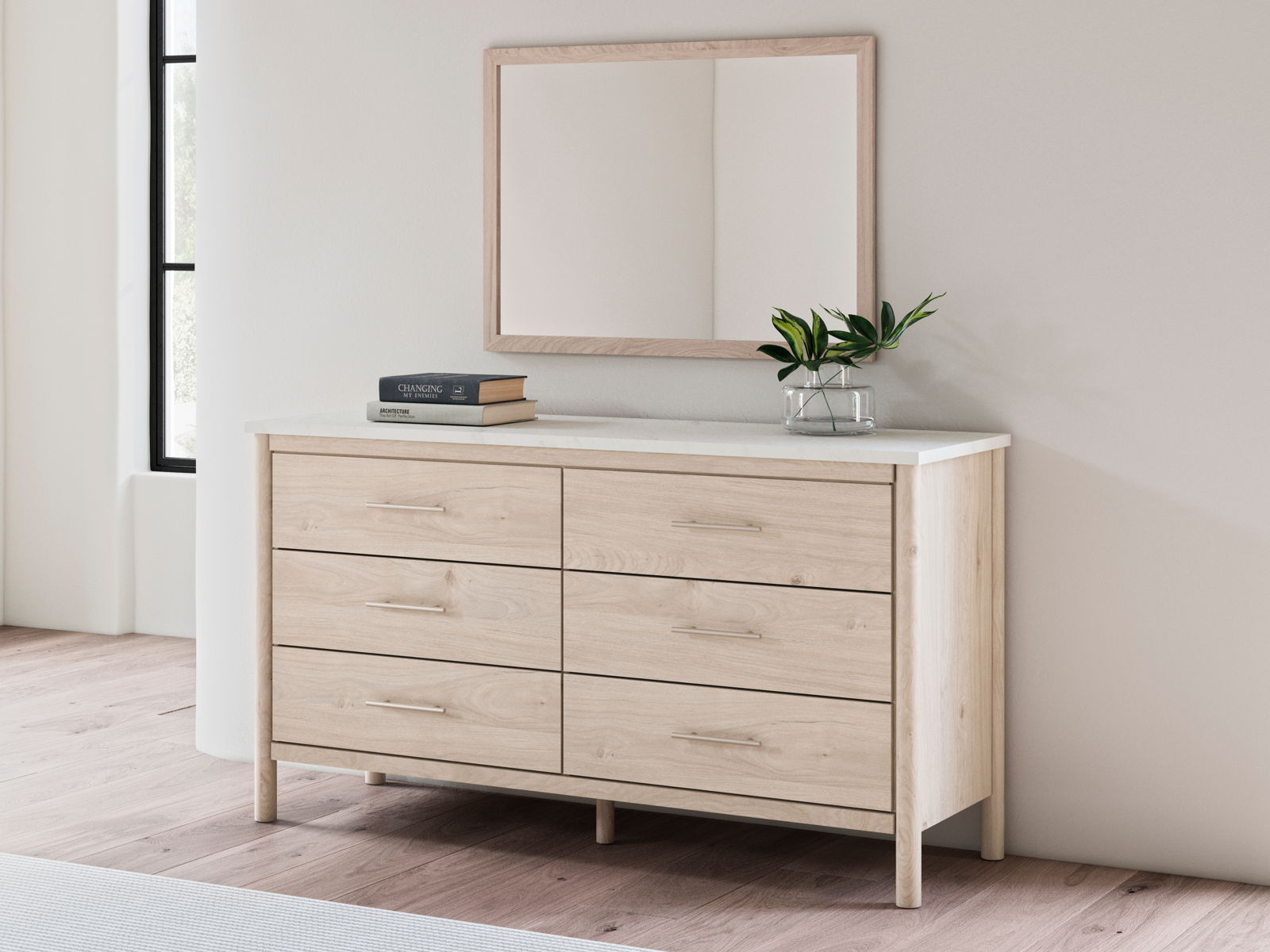 Cadmori - Bedroom Mirror - Tan - Image 4