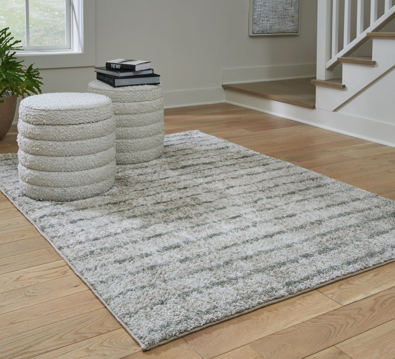Laddway - 5' x 7' Rug - Cream / Green - Image 2