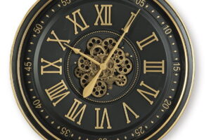 Dairton - Wall Clock - Black / Gold Finish