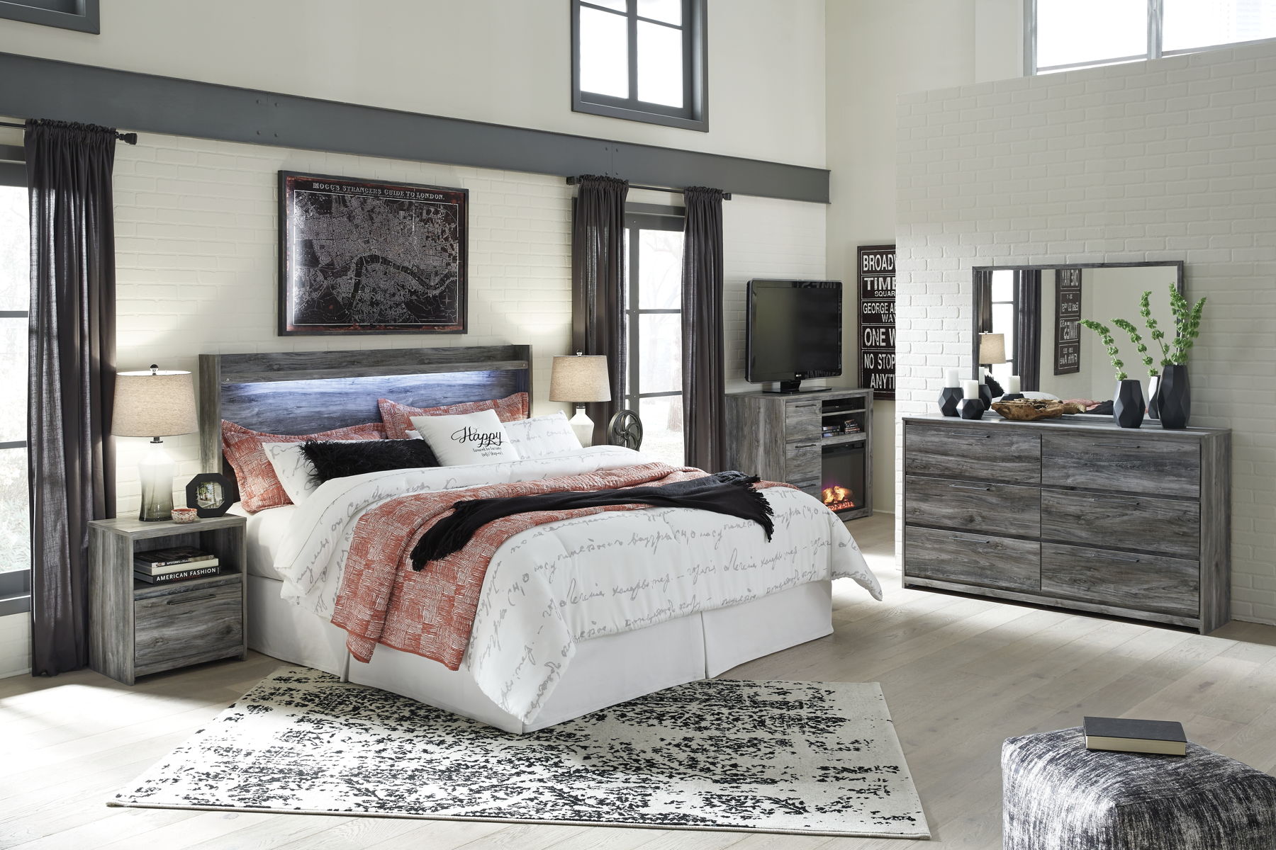 Baystorm - King Panel Headboard - Gray - Image 4
