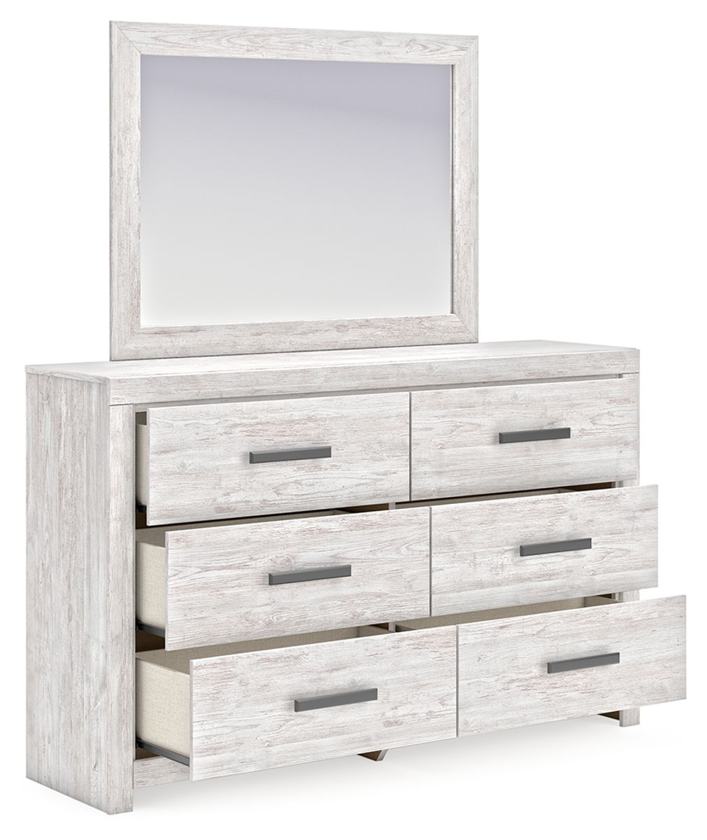 Cayboni - Dresser And Mirror - Whitewash - Image 2