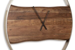 Panchali - Wall Clock - Brown / Silver Finish