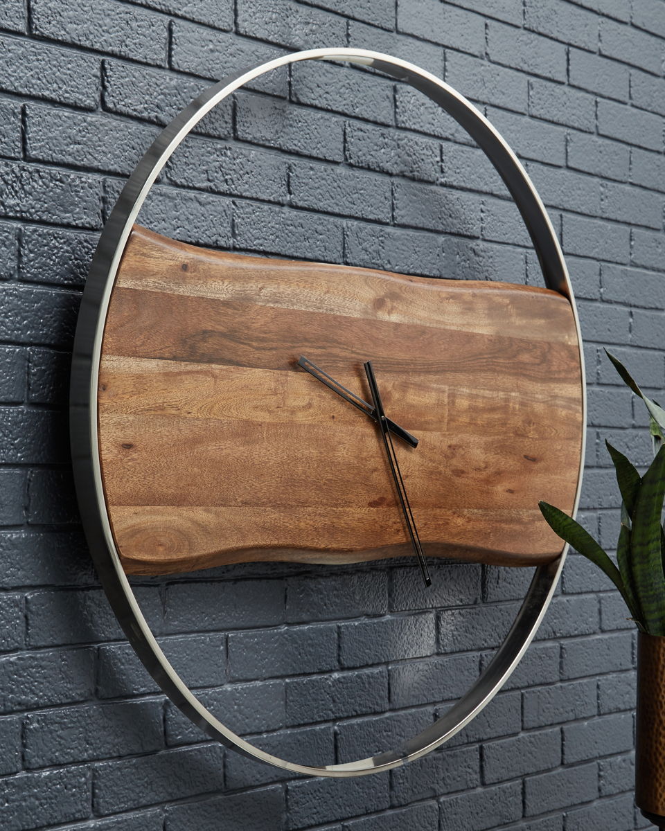 Panchali - Wall Clock - Brown / Silver Finish - Image 4