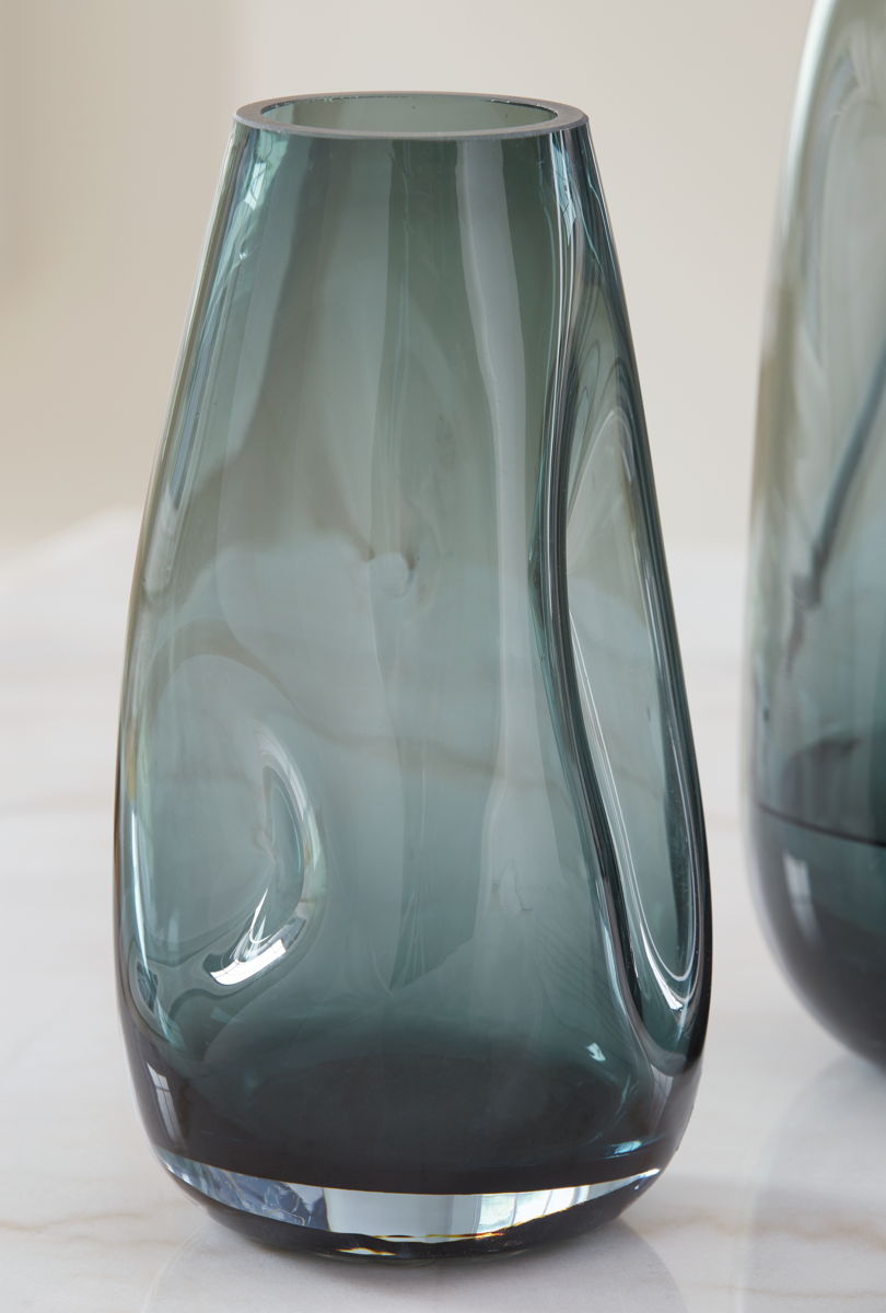 Beamund - Vase (Set of 2) - 9" - Teal Blue - Image 3