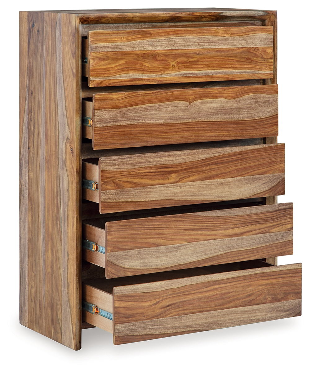 Dressonni - Five Drawer Chest - Brown - Image 2