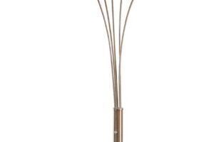 Taliya - Metal Arc Lamp - Champagne / White