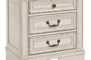 Realyn - Three Drawer Night Stand - White / Brown / Beige