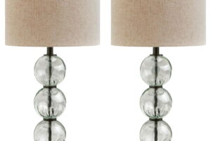 Airbal - Glass Table Lamp (Set of 2) - Clear / Black