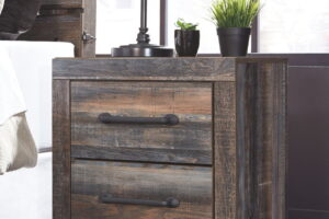 Drystan - Two Drawer Night Stand - Brown / Beige
