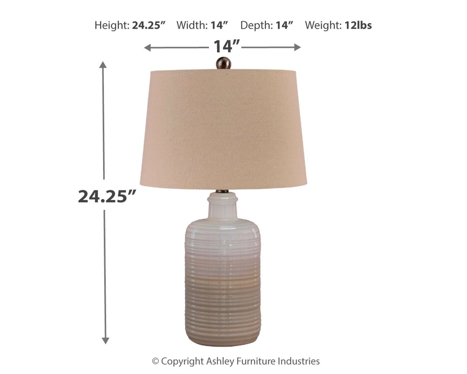 Marnina - Ceramic Table Lamp (Set of 2) - Taupe - Image 3