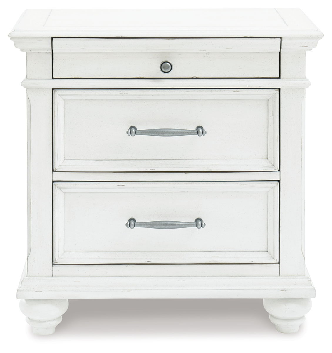 Kanwyn - Three Drawer Night Stand - Whitewash - Image 4