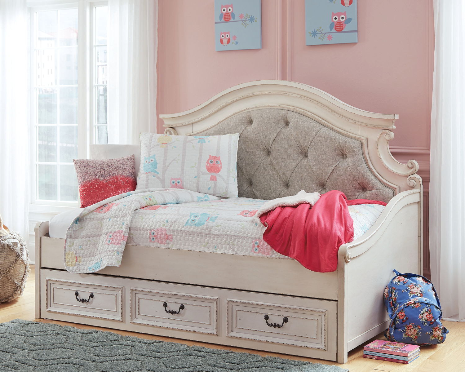Realyn - Twin Day Bed With Storage - Chipped White - Image 3