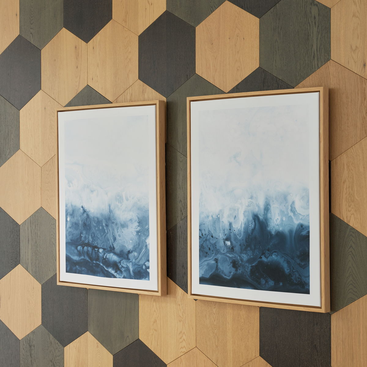 Holport - Wall Art Set (Set of 2) - Blue / White - Image 2